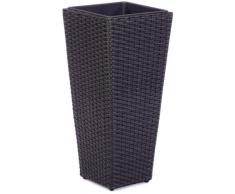 Weles GMBH Pot à Fleurs en résine tressée Gartenfreude avec Insert en Plastique pour lintérieur et lextérieur, de Couleur Anthracite, 28 x 28 x 60 cm