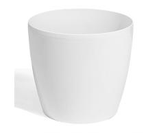 Blanc Taille XS Lotex24 Coubi Pot de pot de fleurs rond Plastique, 0.5 litre, 10 couleurs