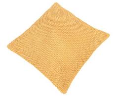 Dehner Coussin décoratif Clarissa, env. 45 x 45 x 10 cm, Coton, Jaune