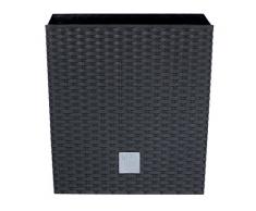 Prosperplast DRTS200L-S433 20 x 20 x 20,2 cm Rato Pot de Fleurs Bas - Anthracite - 2 parties (avec pot de prise)