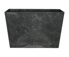 Artstone Pot de Fleurs, Bac à Plante Ella, résistant au Gel et ultraléger, Noir, 60x26x40cm