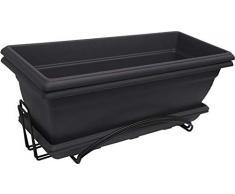 Poetic Jardin Prisca Jardinière avec Support, Noir Violine