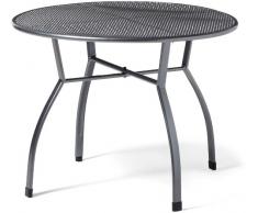 greemotion Table de jardin ronde Toulouse de 100 cm de diamètre – Table ronde grise en acier – Table extérieure pour 4 personnes - Table à manger design – Table moderne inoxydable