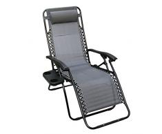 Eurosan Chaise Longue Relax, châssis Noir, revêtement pannung Graphite, 95 x 65 x 14,5 cm, RGG