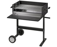 Enders BBQ Barbecue au Charbon de Bois Ventura XL, Chariot rectangulaire 7820, bac à Charbon en Acier Inoxydable, Mobile avec Plateaux