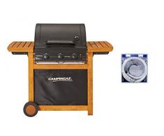 Campingaz Barbecue Gaz Adelaide 3 Woody L, 3 Brûleurs BBQ Gaz + Campingaz Tuyau Souple à Visser de 1.25m pour Barbecue à Gaz