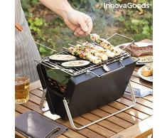 InnovaGoods Mallette Barbecue à Charbon Portable et Pliable Handy·Q - Pique-nique, Noir