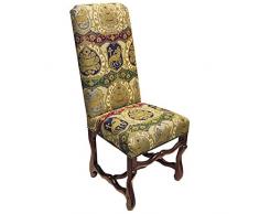 Design Toscano AF51194 Chaise dappoint de Table à accoudoirs Château du Monde, Cerise, 47 x 47 x 110.5 cm