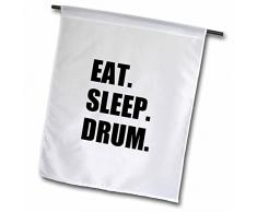 3dRose FL 180399 _ 2,5 cm Eat Sleep Tambour – Amour pour Batteur. Batteur Percussionist Texte Noir Drapeau de Jardin, 30,5 x 45,7 cm