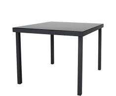 Chicreat Korfu - Table en aluminium, Charbon, 90 x 90 x 74 cm