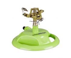 Relaxdays Arroseur Circulaire aspergeur pelouse, Jardin, pulvérisateur, arrosage Uniforme Jusquà 450m² 12 m 360°, Vert