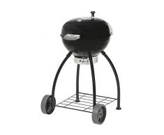 Dehner Vancouver 50 Barbecue à Charbon de Bois Env. Dimensions : 99 x 68 x 66 cm, Surface de Cuisson : Ø 50 cm, Aluminium/Acier Inoxydable/métal, Noir