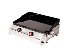 Somagic So Premium 2 Feux Plancha Gaz, Noir/Argent