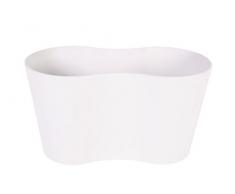 Ivyline Artstone Pot de Fleurs, Bac à Plante Duo Claire, résistant au Gel et ultraléger, Blanc, 26x13x14cm