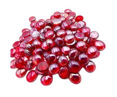 Armena Lot de 75 Pierres décoratives en Verre Rouge 17 à 20 mm 300 g