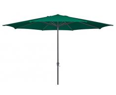 GoodSun 400 Parasol à manivelle, BL env. 400 cm / 8 pièces, Vert foncé, 400x400x298 cm