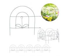 Relaxdays Bordure Potager, clôture Jardin 5 éléments, en métal, à Planter dans Le Sol, H x L : 34,5 x 245 cm, Vert