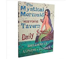 Design Toscano La Toile Murale Mermaid Mythique Statue, Tissu, Multicolore, 2,5 x 45,5 x 61 cm