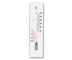 TFA-Dostmann Thermomètre analogique intérieur et extérieur en métal Blanc 56 x 12 x 222 mm
