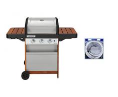Campingaz Barbecue à Gaz Class 3 WLX, 3 Brûleurs, Puissance 9.6kW + Campingaz Tuyau Souple à Visser de 1.25m pour Barbecue à Gaz