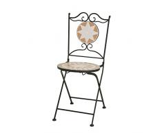 Chaise de jardin//balcon chaise SIENA GARDEN FELINA mosaïque//Argent-Noir