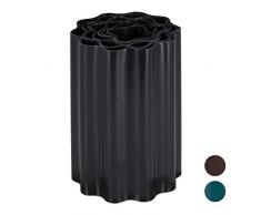 Relaxdays Bordure de Jardin Flexible, Clôture Gazon, Rouleau Plastique Souple, Parterre Massif pelouse, 20 x 900cm, Noir