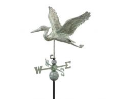 Design Toscano Vert-de-gris Grand Héron Bleu Girouette NR