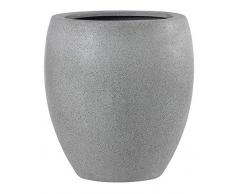 Emsa esteras Bac à Fleurs Rond pour Le Jardin en Fibre de Verre Ø 28 cm/H: 30 cm Gris