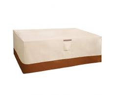 SONGMICS Housse de Table et de Chaise de Patio, Tissu Oxford 600D, Bâche de Meuble d’Extérieur, Imperméable et Anti-décoloration, 240 x 140 x 90 cm (L x l x H), Beige GFC93M