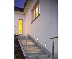 SLV 230232 Brik Applique Murale 16 LED en Acier Inoxydable 304 brossé, 1 W, Blanc Chaud, IP44, Acier, Gris argenté,