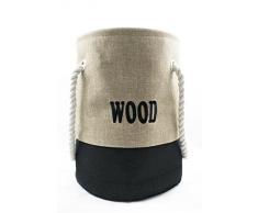 Ivyline Wood Sac de Rangement Beige Medium, 35 x 35 x 40 cm