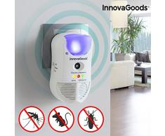 InnovaGoods 5 en 1 Répulsif ravageurs avec LED et capteur 5 en 1, Blanc