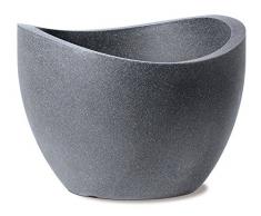 Scheurich 53381 250/50 Wave Globe Pot de Fleurs Plastique Granit Noir 50 x 50 x 37 cm