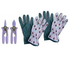 CON : P Mini Fleur Ciseaux et Gants de Jardinage Coffret de 4 Pièces Flieder/Violett