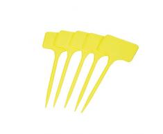 Xclou Étiquettes de plantes aromatiques 15 cm - Porte étiquettes jaunes pour le jardin - Marque plantes pour semences lot de 15 - Etiquettes à planter en plastique