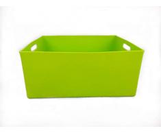 Bac à fleurs et de rangement jardin avec poignées 34L vert anis - Fabrication française