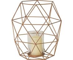 Ivyline Lanterne Hurricane géométrique cuivre 28 cm, géométrique Lanterne Hurricane 28 cm, 24 x 21 x 27 cm, 0, ghlc28
