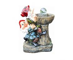 Garten & Deko 907 Fontaine dintérieur Gary et Lary avec Pompe et éclairage LED