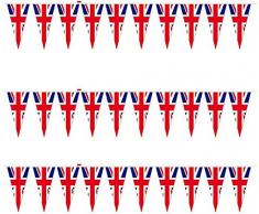 SHATCHI 70 Pieds Union Jack 50 Triangle Bunting Plastique Jeux Olympiques Grande-Bretagne Drapeau