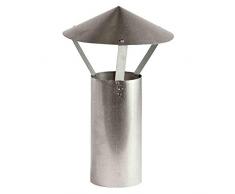 FIREFIX A110/RH Chapeau de Pluie (galvanisé), Hauteur 420 mm, ø 110 mm – pour Tuyau de poêle de 0,6 mm – Argent