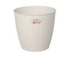 Stefanplast 2075997 Natural Pot de Fleurs Blanc 24 x 22,2 cm