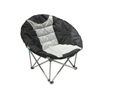 Homecall Chaise de camping pliable ronde, format XXL (Noir/blanc crème)