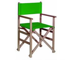 Aranaz Fauteuil Directeur Pliable sans Peinture en Toile Vert