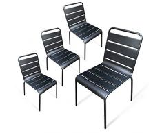RED DECO x4 chaises de Jardin métal Montmartre Noir
