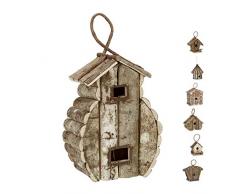 Relaxdays, Nature Maison doiseau déco à accrocher, maisonnette Bois Non travaillé, nid, pour Balcon, terrasse,Jardin Designs