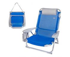 AKTIVE 62609 Chaise Pliante en Aluminium 4 Positions avec Coussin 68 x 65 x 78 cm avec Sac