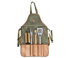 Barbecue - 5 ustensiles de barbecue avec tablier - 5 Pcs - Acier inox