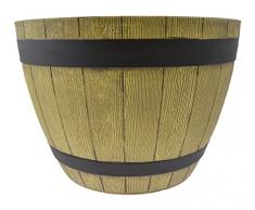 Green Jem Corps Plastique Pot de Fleurs, Bois Clair, Grande