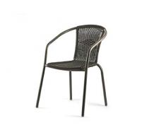 Galileo Casa Chaise en polyrotin Gris foncé 62 x 60 x 72 cm