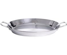 PAELLA WORLD International Poêle à Paella en Acier Inoxydable, diamètre 55 cm Argent